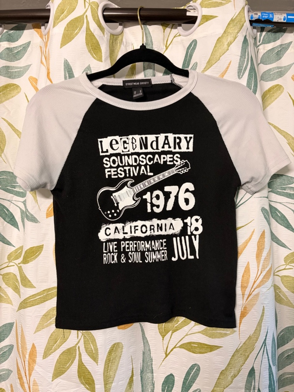 Streetwear Society "Legendary Soundscapes" Raglan Baby Tee - Black/White